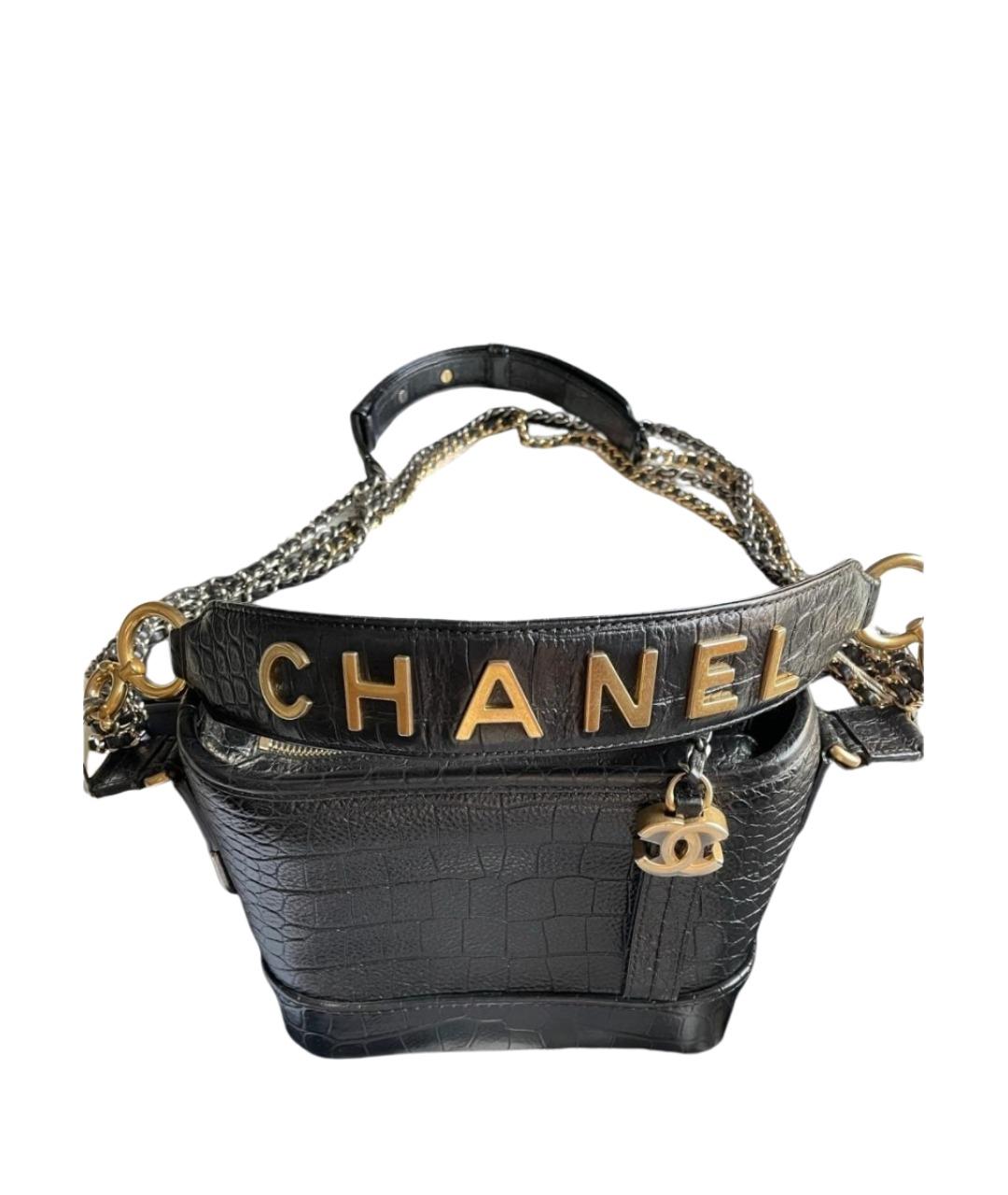 CHANEL Черная кожаная сумка через плечо, фото 1