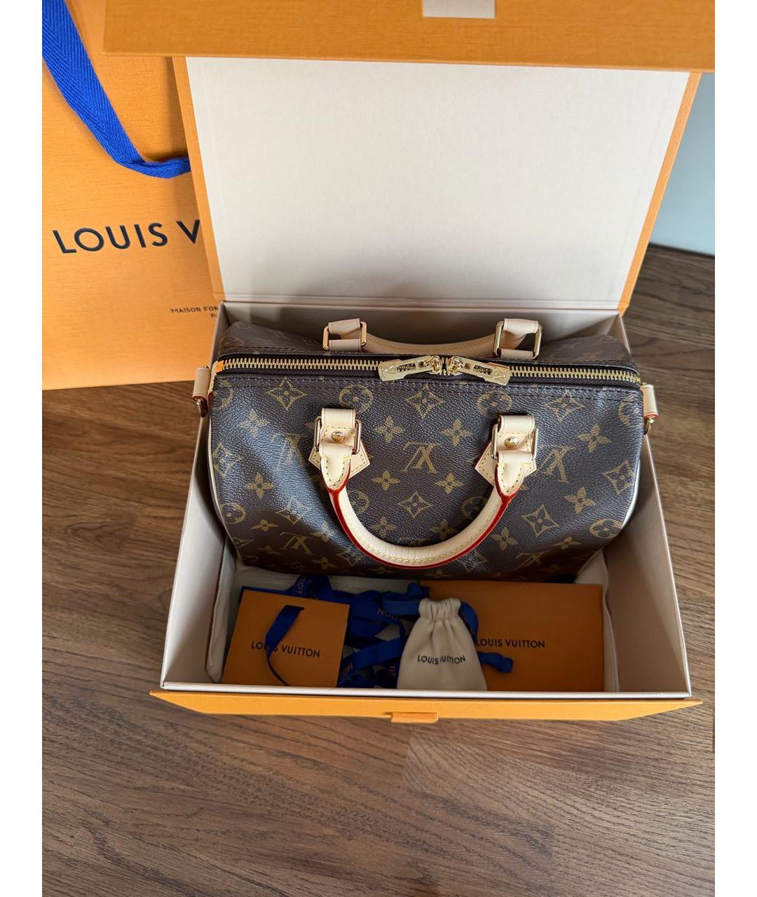 LOUIS VUITTON Коричневая сумка с короткими ручками, фото 5