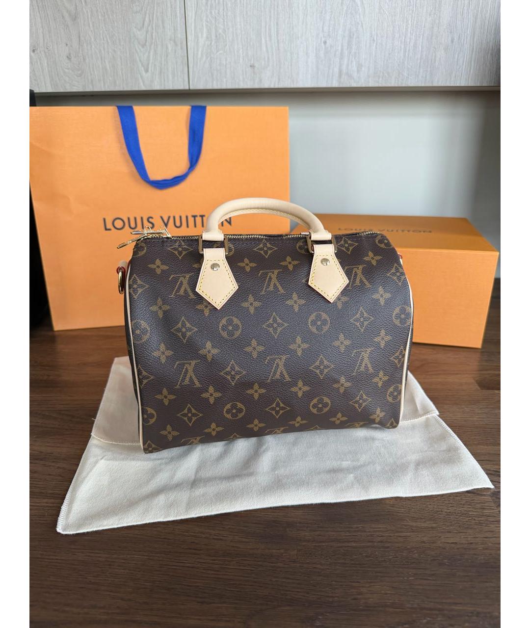LOUIS VUITTON Коричневая сумка с короткими ручками, фото 8