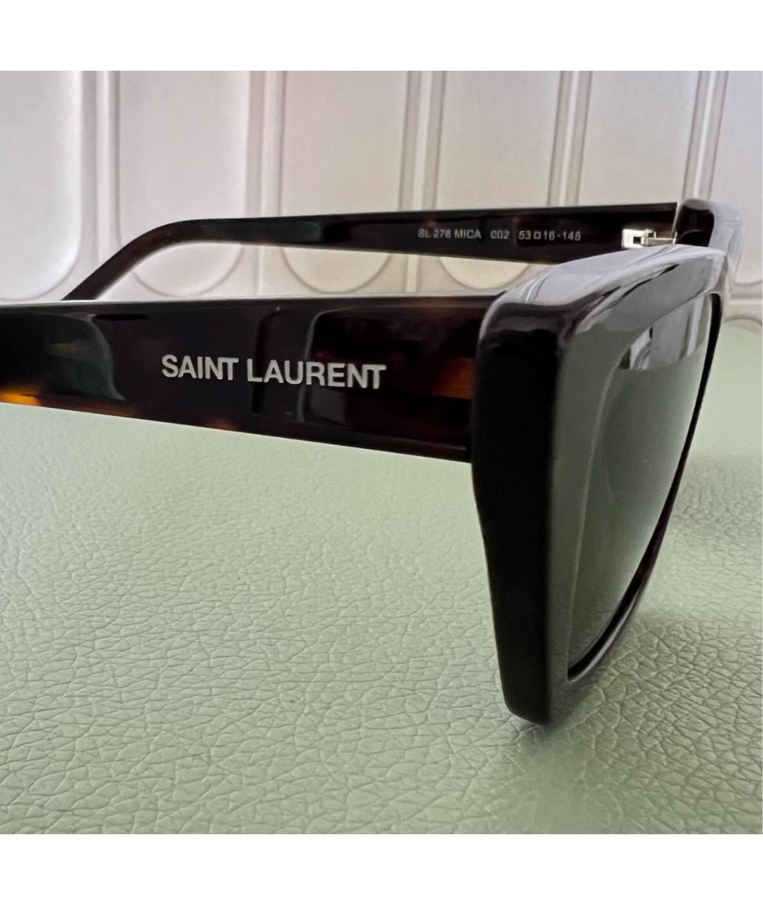 SAINT LAURENT Коричневые солнцезащитные очки, фото 3