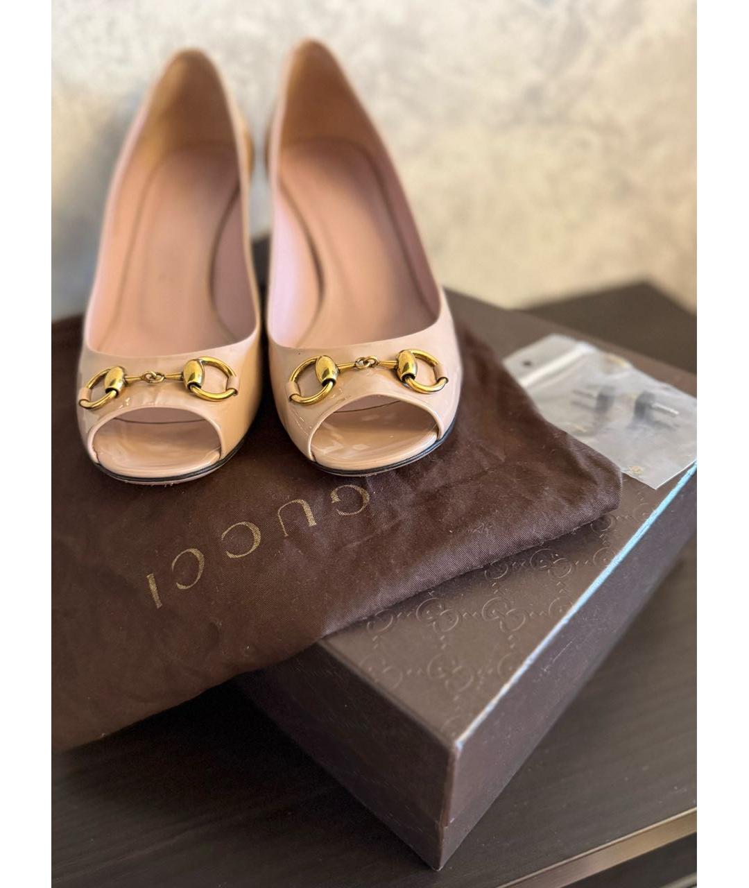 GUCCI Коралловые туфли из лакированной кожи, фото 5