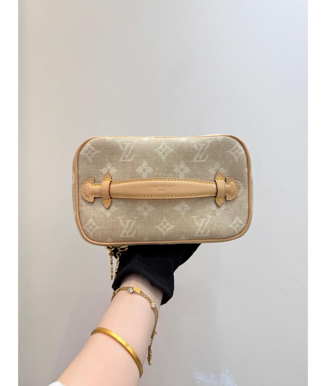 LOUIS VUITTON Хаки кожаная сумка тоут, фото 6