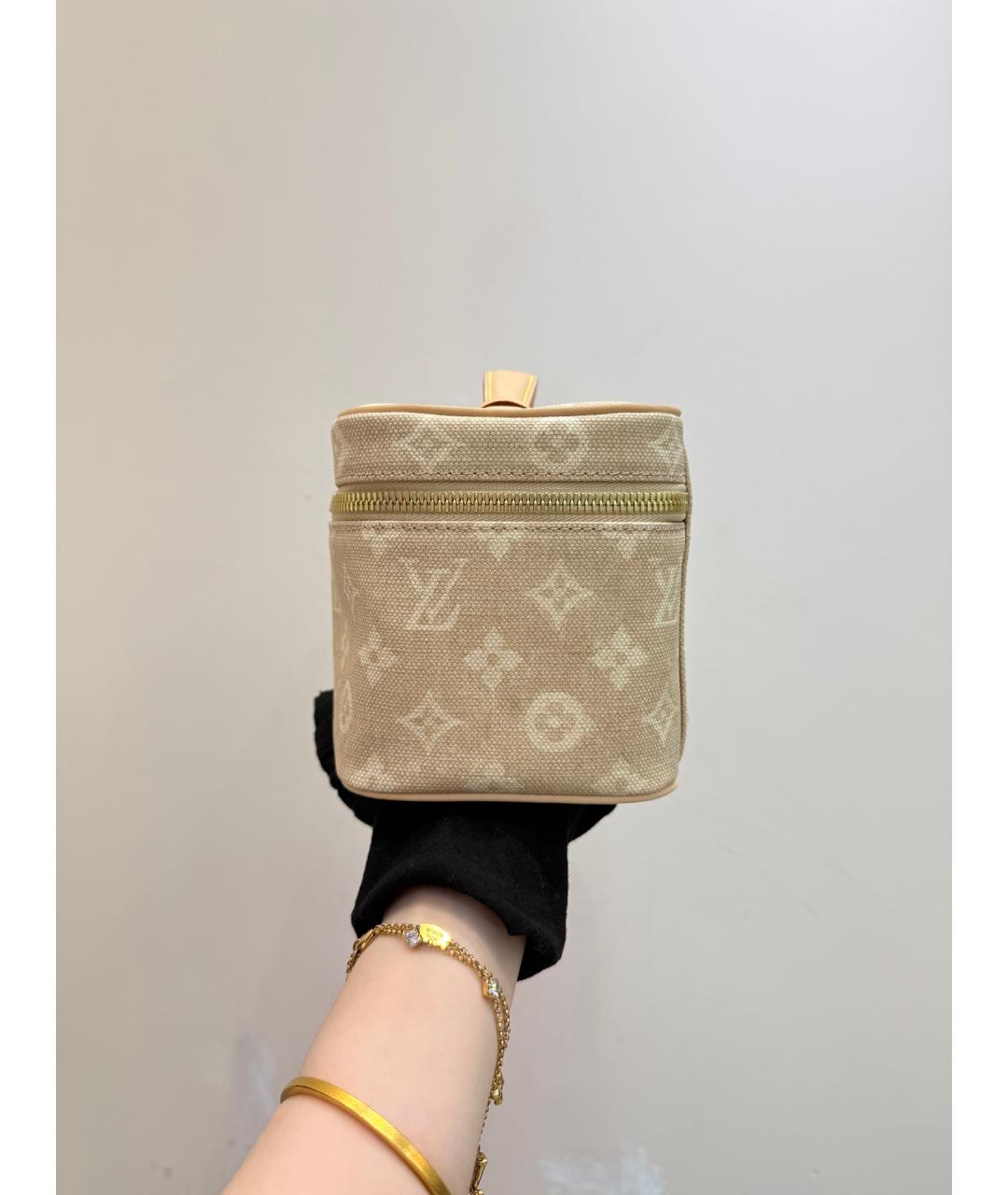 LOUIS VUITTON Хаки кожаная сумка тоут, фото 5