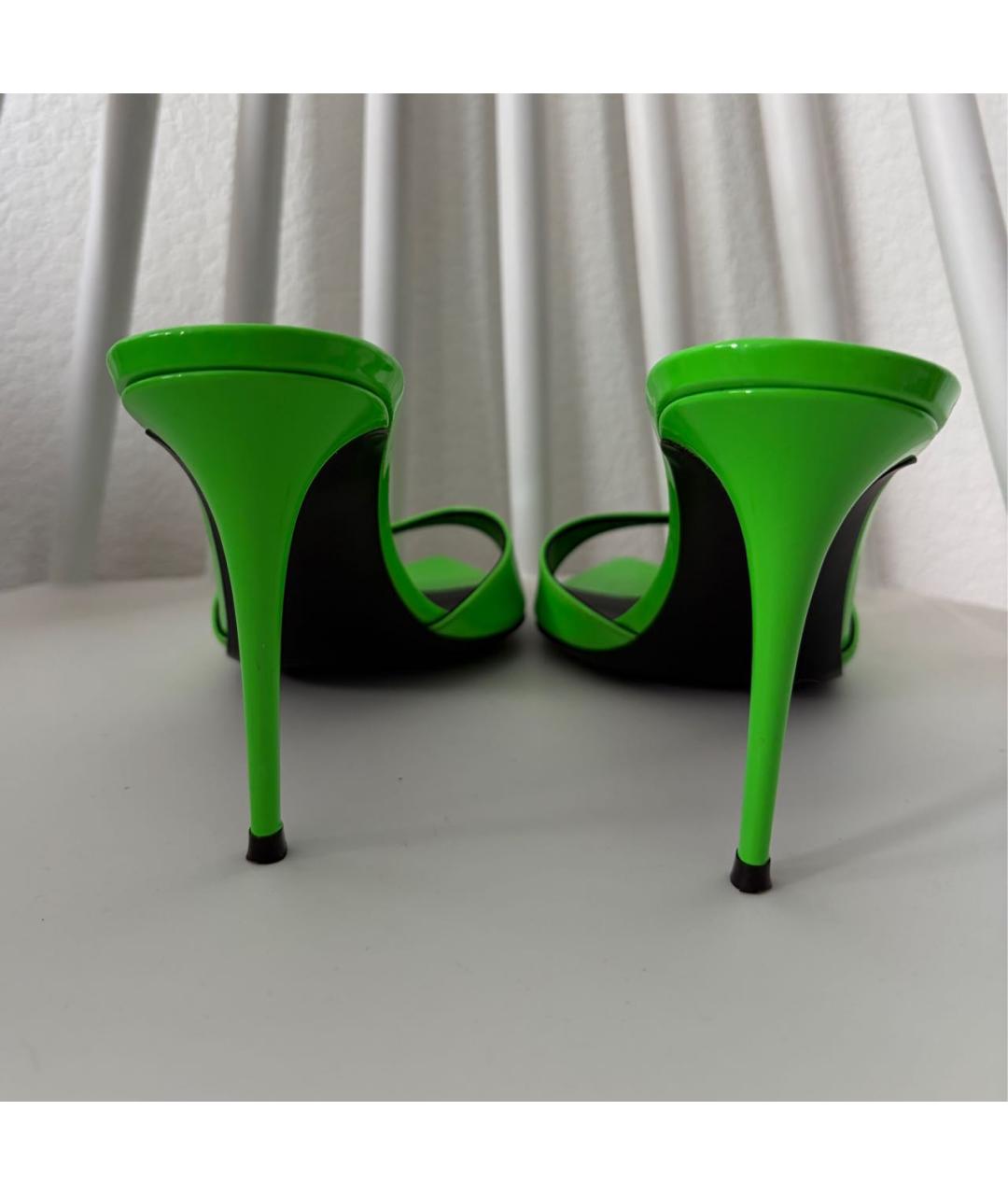 GIUSEPPE ZANOTTI DESIGN Зеленые мюли из лакированной кожи, фото 5