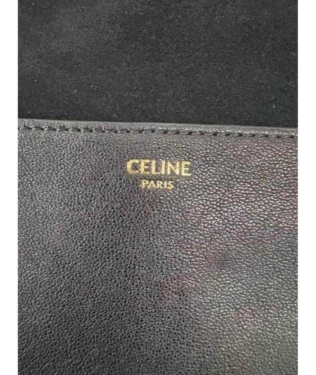 CELINE Черная кожаная сумка через плечо, фото 6