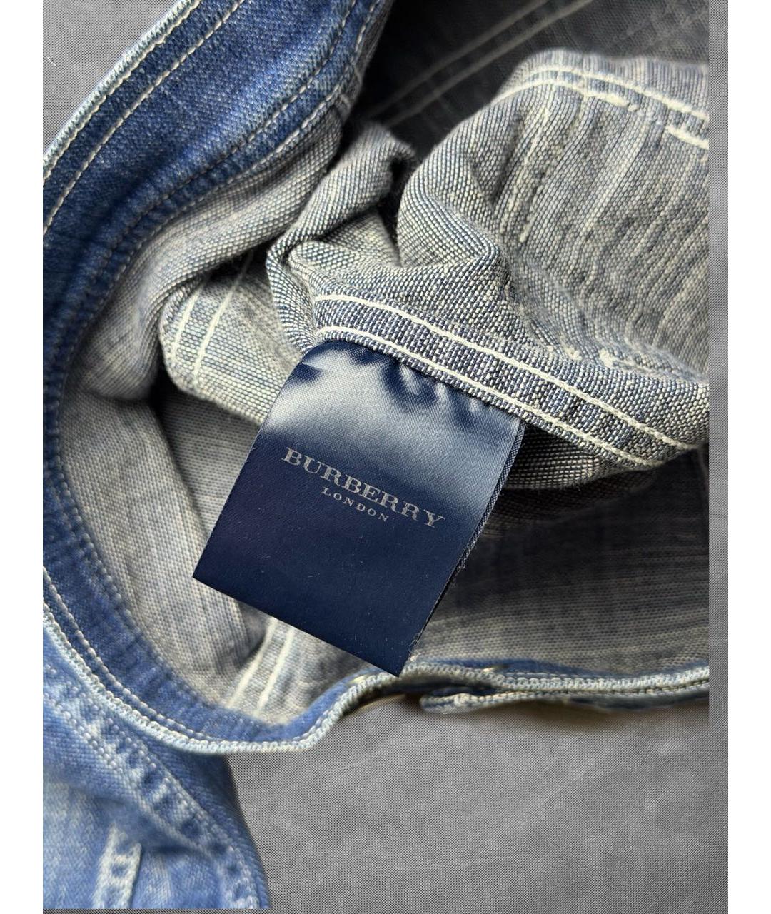 BURBERRY Синяя хлопковая куртка, фото 7
