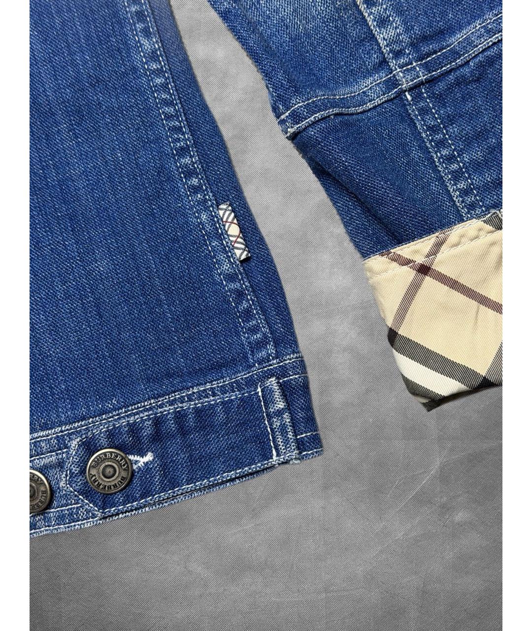 BURBERRY Синяя хлопковая куртка, фото 5