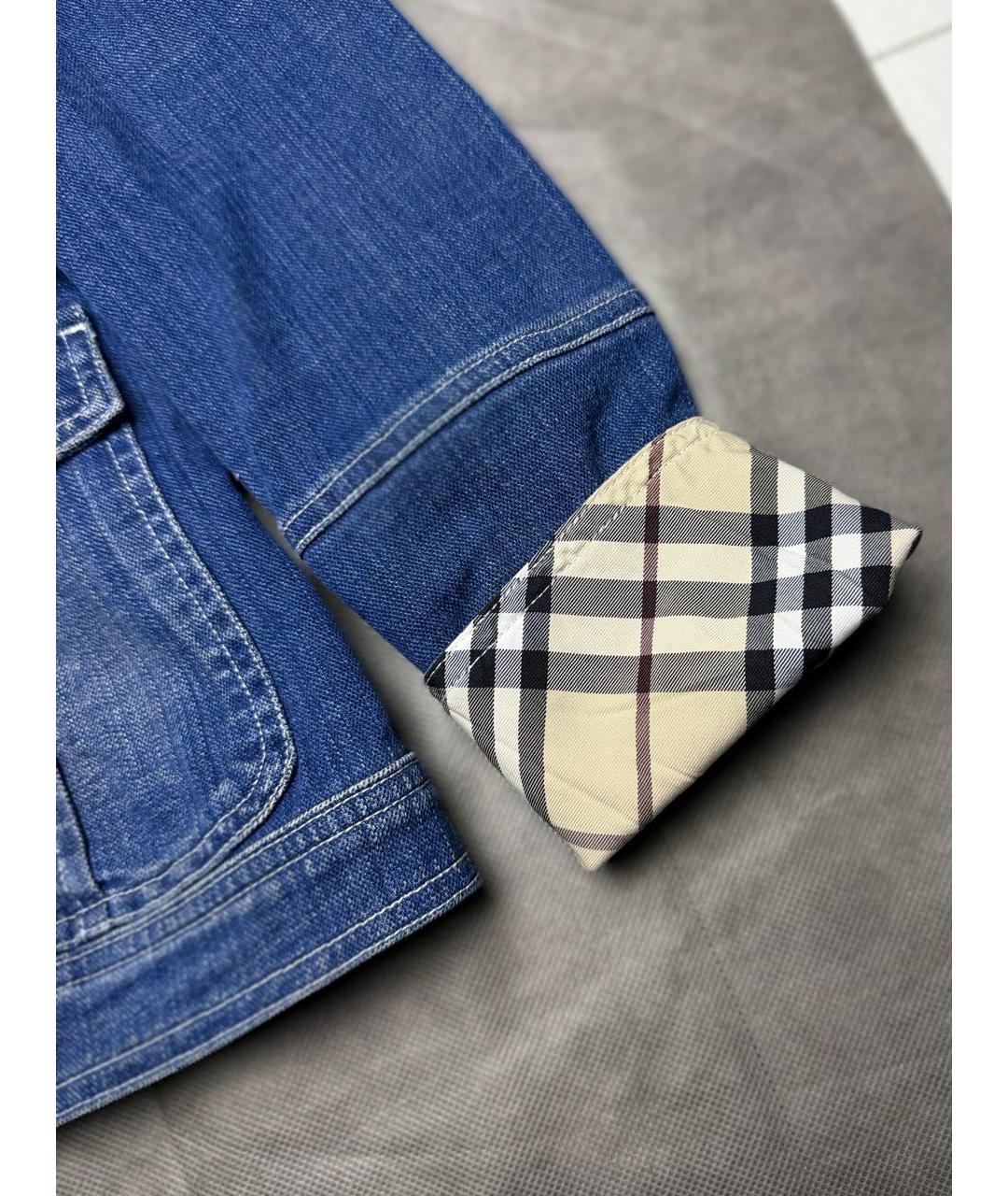 BURBERRY Синяя хлопковая куртка, фото 3