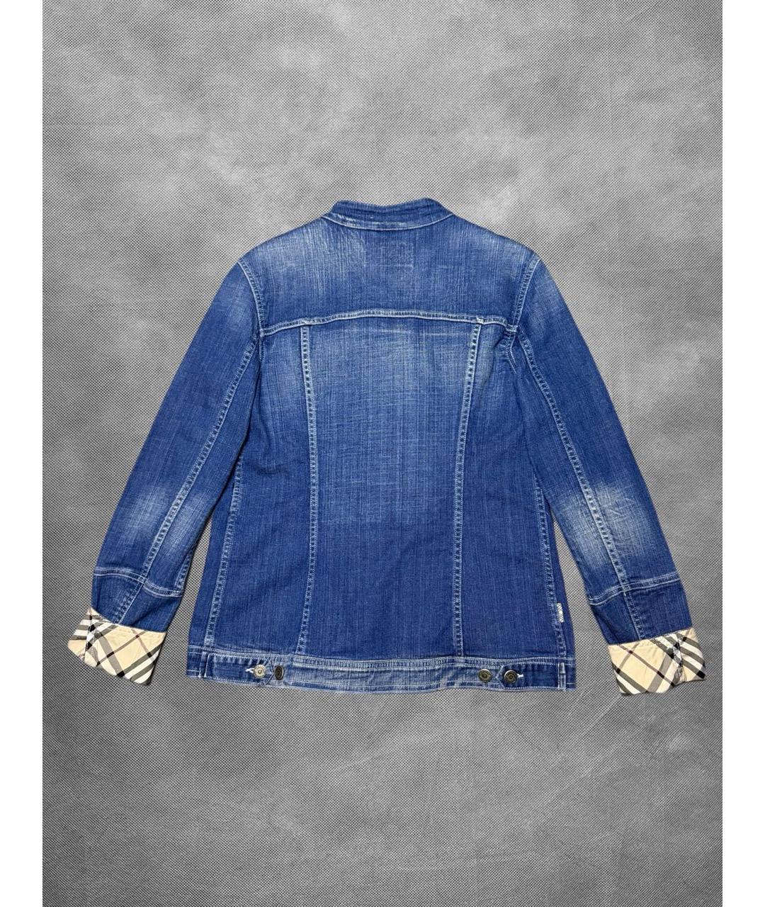 BURBERRY Синяя хлопковая куртка, фото 2
