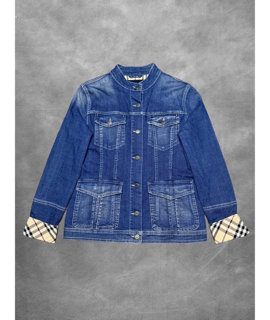 BURBERRY Синяя хлопковая куртка, фото 9
