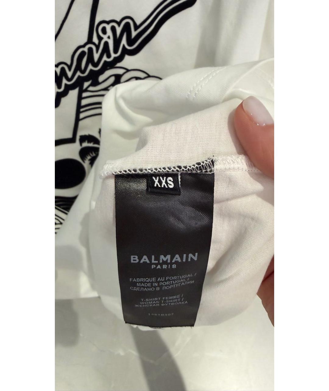 BALMAIN Белая хлопковая футболка, фото 3