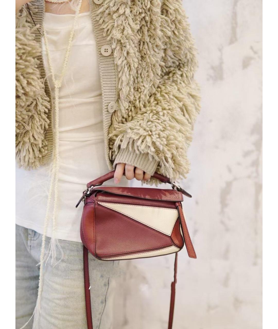 LOEWE Красная кожаная сумка тоут, фото 6