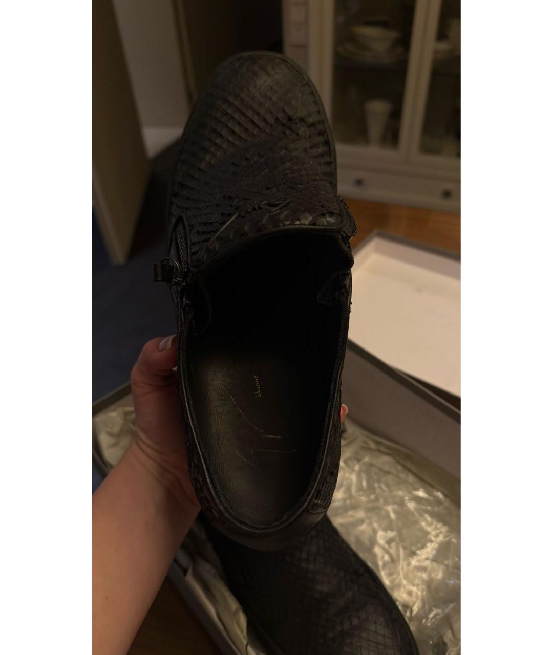 GIUSEPPE ZANOTTI DESIGN Черные кожаные низкие кроссовки / кеды, фото 5