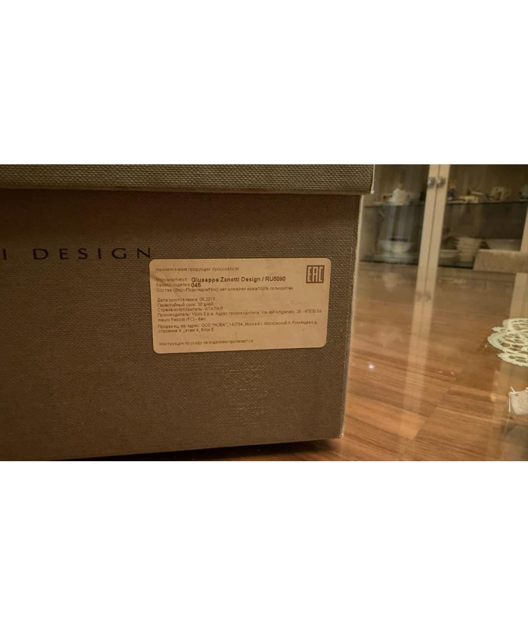 GIUSEPPE ZANOTTI DESIGN Черные кожаные низкие кроссовки / кеды, фото 7