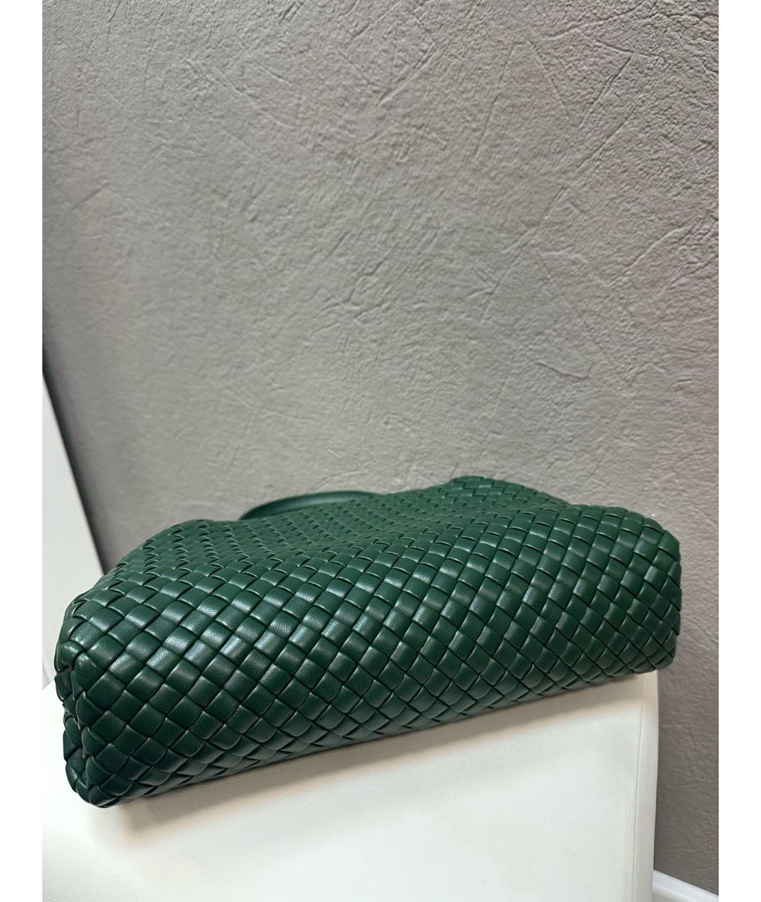 BOTTEGA VENETA Зеленая кожаная сумка с короткими ручками, фото 4