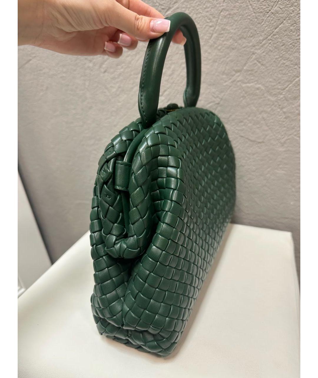 BOTTEGA VENETA Зеленая кожаная сумка с короткими ручками, фото 2