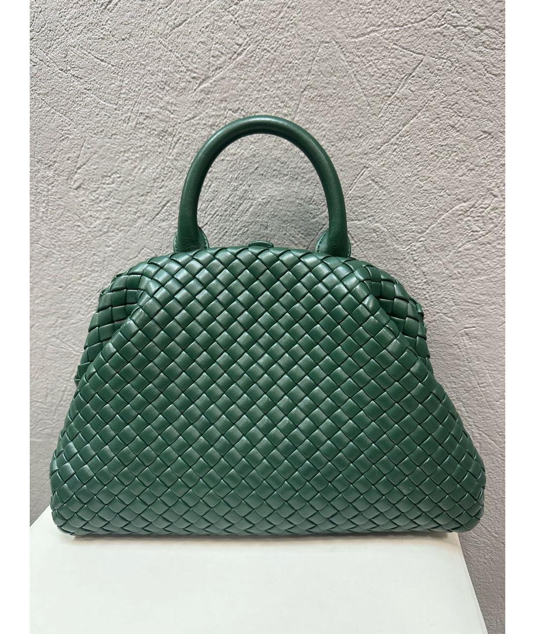BOTTEGA VENETA Зеленая кожаная сумка с короткими ручками, фото 9