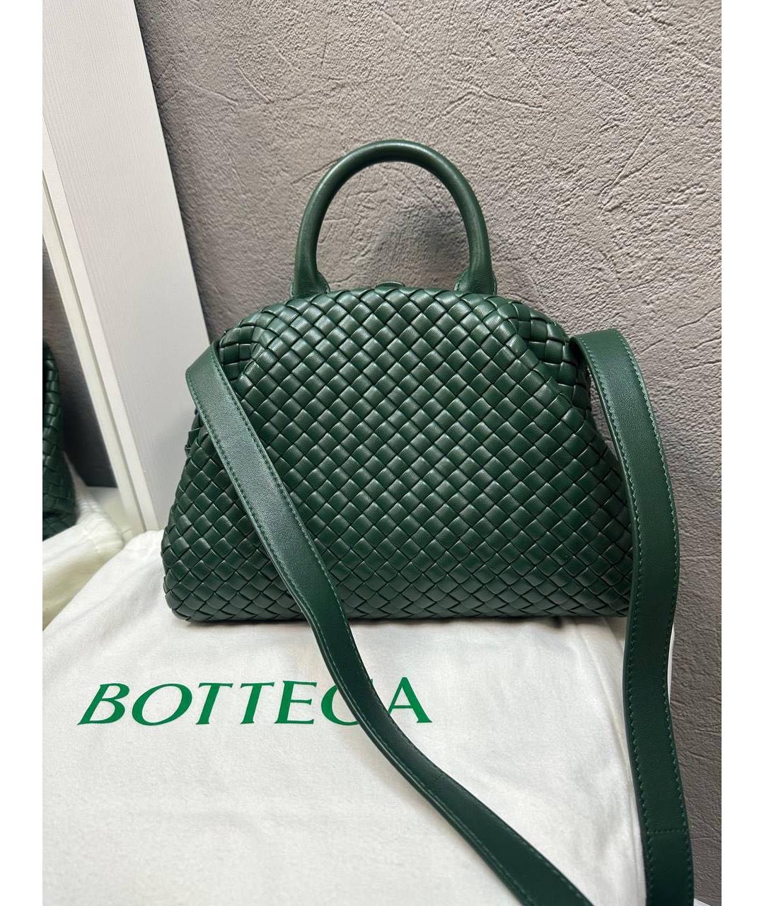 BOTTEGA VENETA Зеленая кожаная сумка с короткими ручками, фото 7