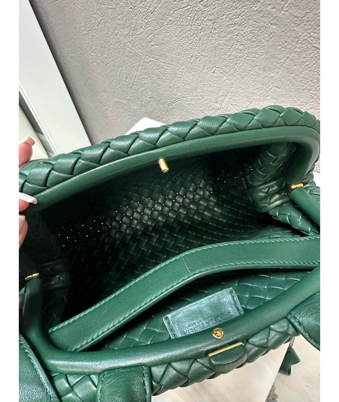 BOTTEGA VENETA Зеленая кожаная сумка с короткими ручками, фото 5
