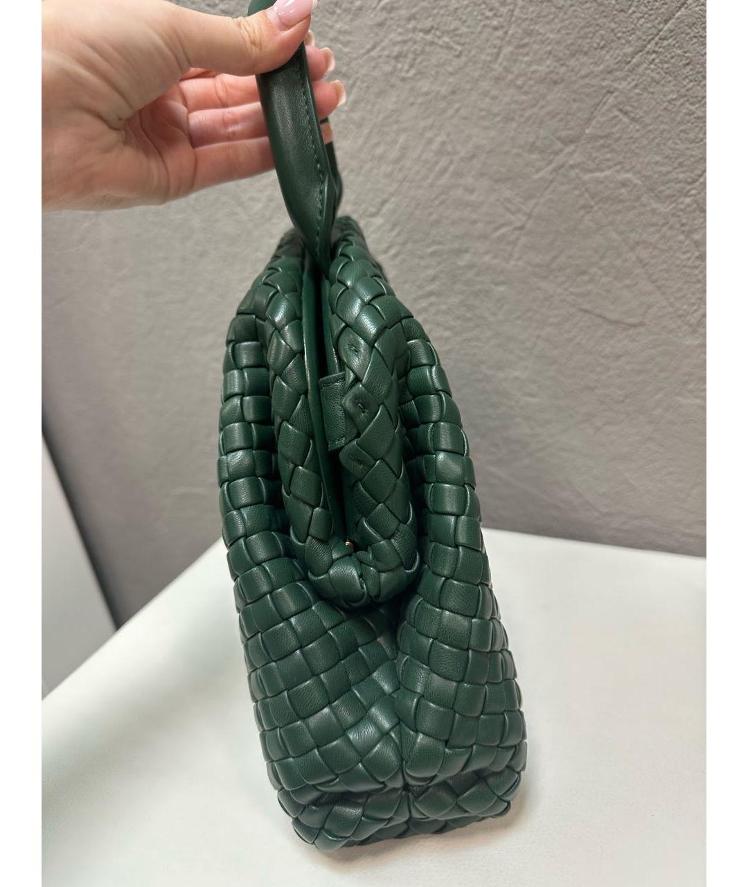 BOTTEGA VENETA Зеленая кожаная сумка с короткими ручками, фото 3