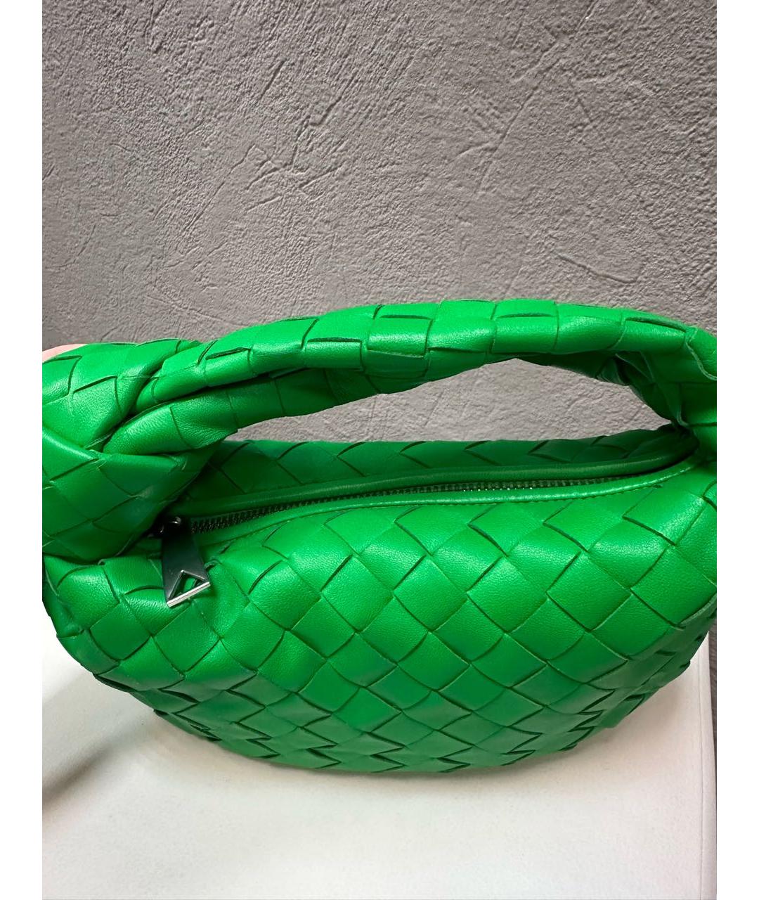 BOTTEGA VENETA Зеленая кожаная сумка с короткими ручками, фото 3