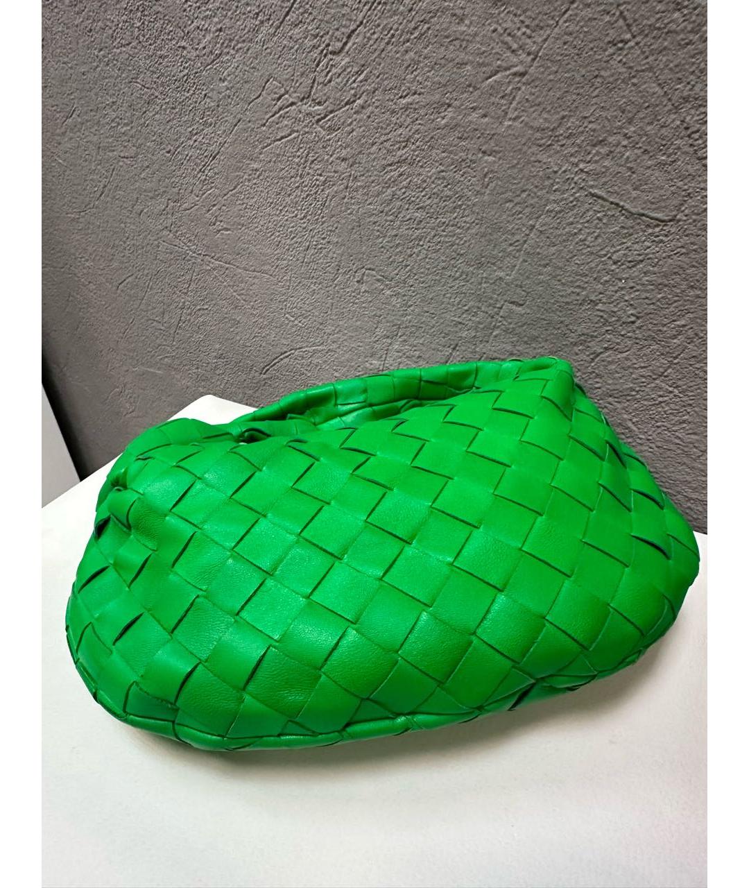 BOTTEGA VENETA Зеленая кожаная сумка с короткими ручками, фото 2
