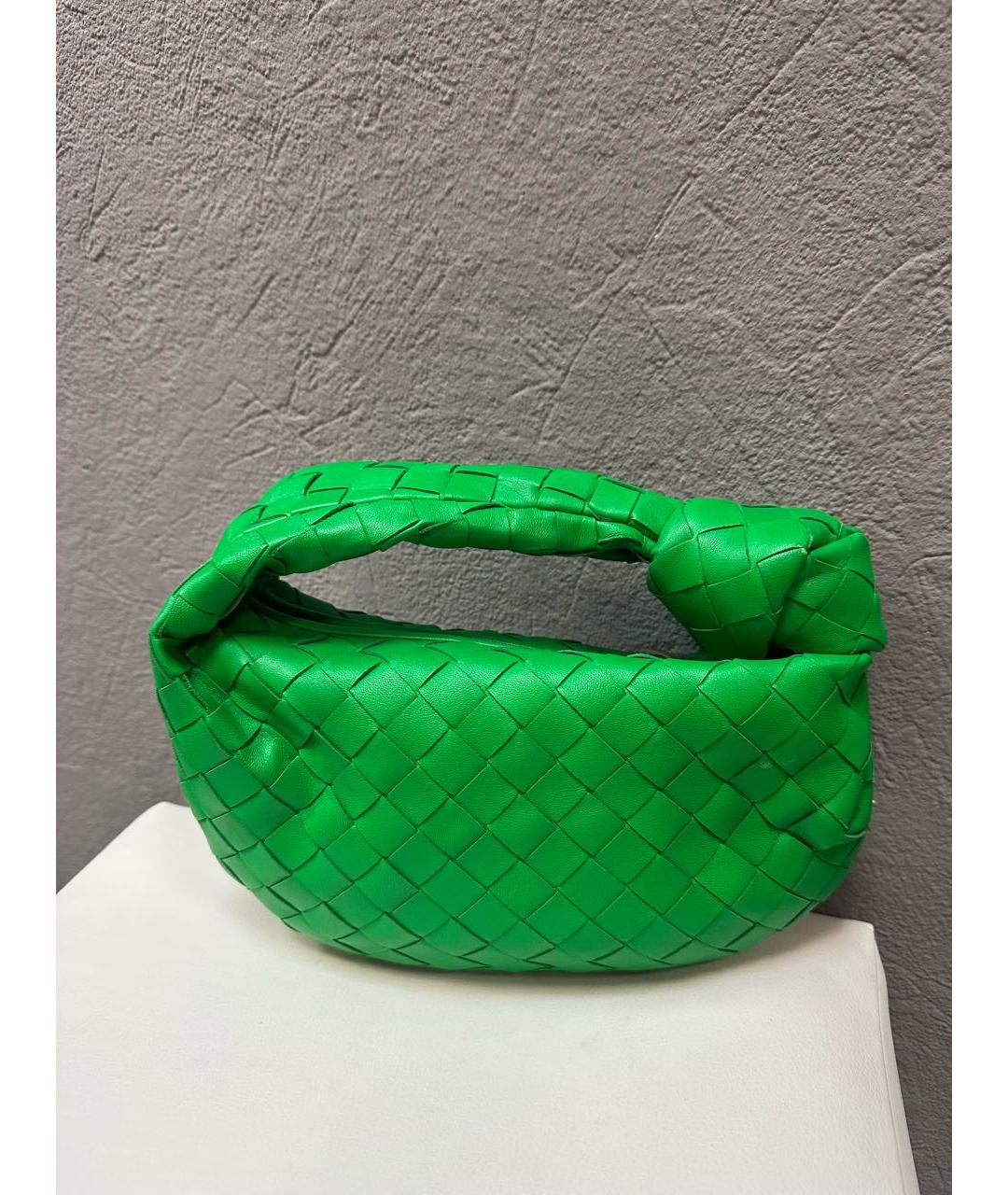 BOTTEGA VENETA Зеленая кожаная сумка с короткими ручками, фото 5