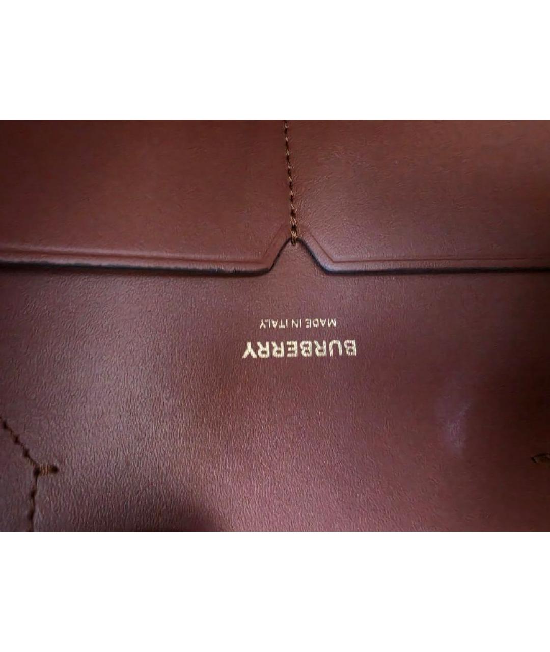 BURBERRY Бежевая кожаная сумка тоут, фото 7