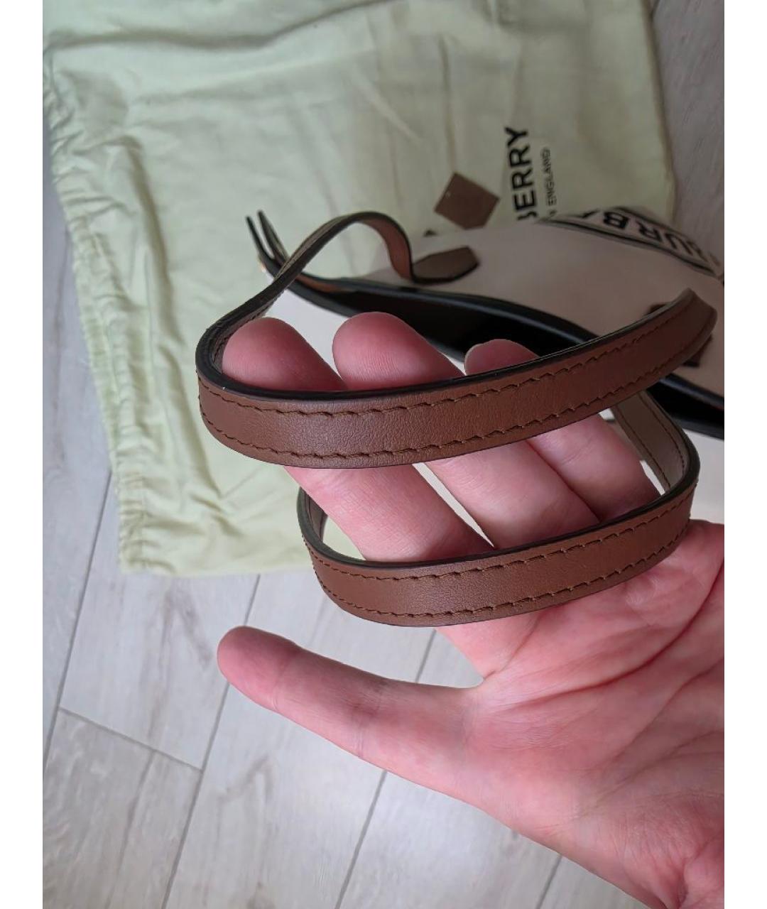 BURBERRY Бежевая кожаная сумка тоут, фото 5