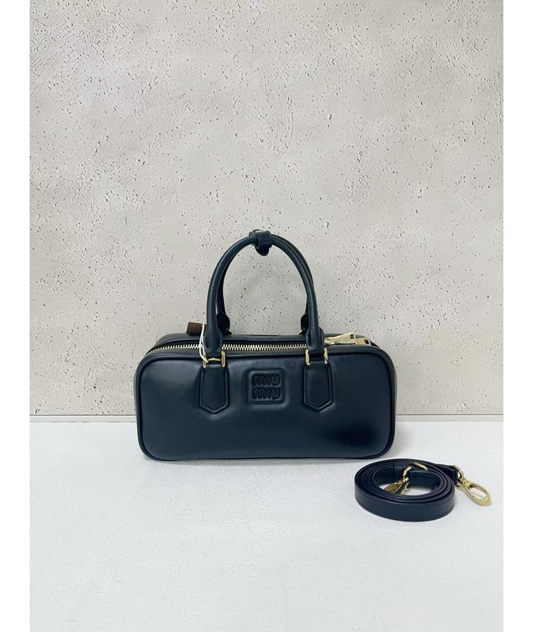 MIU MIU Черная кожаная сумка тоут, фото 7