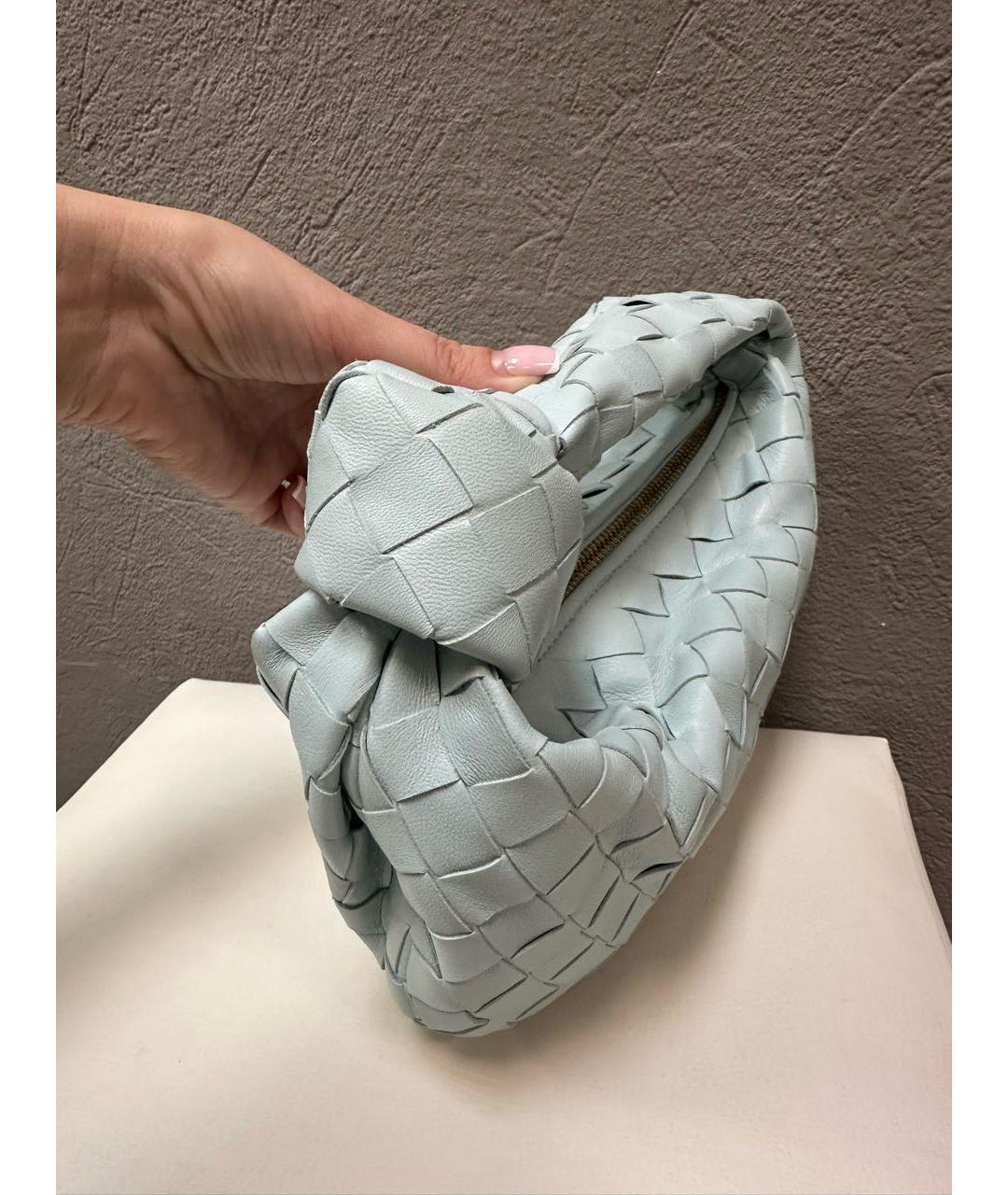 BOTTEGA VENETA Голубая кожаная сумка с короткими ручками, фото 2