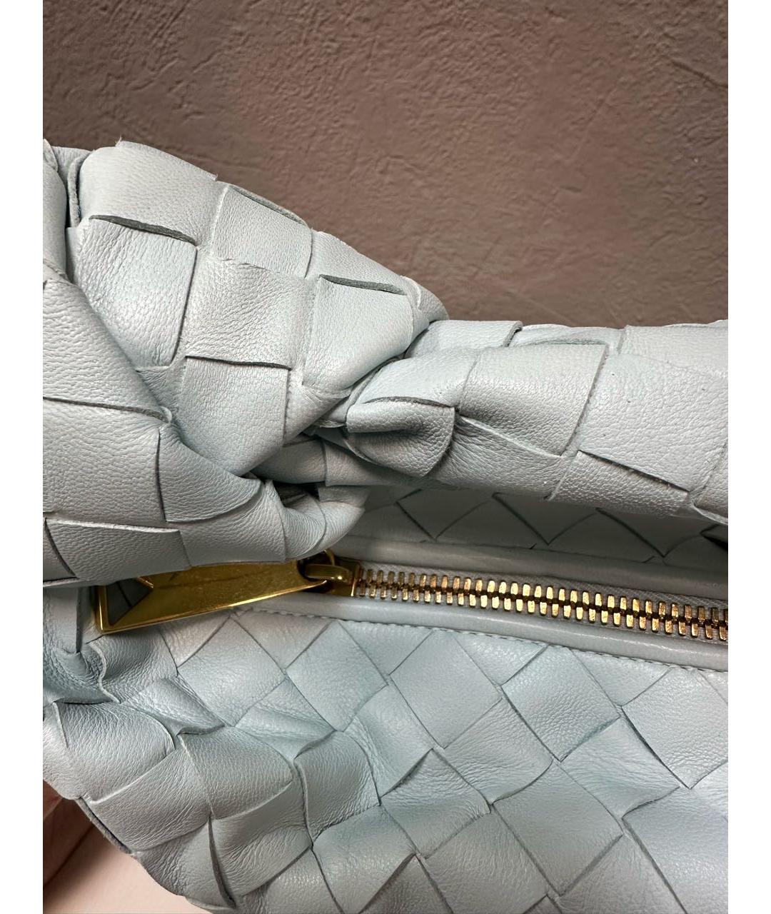 BOTTEGA VENETA Голубая кожаная сумка с короткими ручками, фото 4