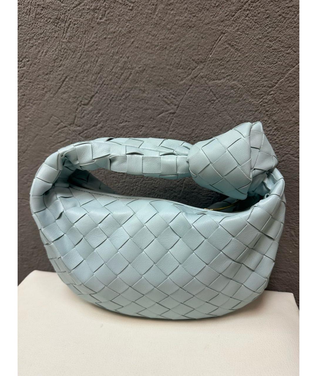 BOTTEGA VENETA Голубая кожаная сумка с короткими ручками, фото 5