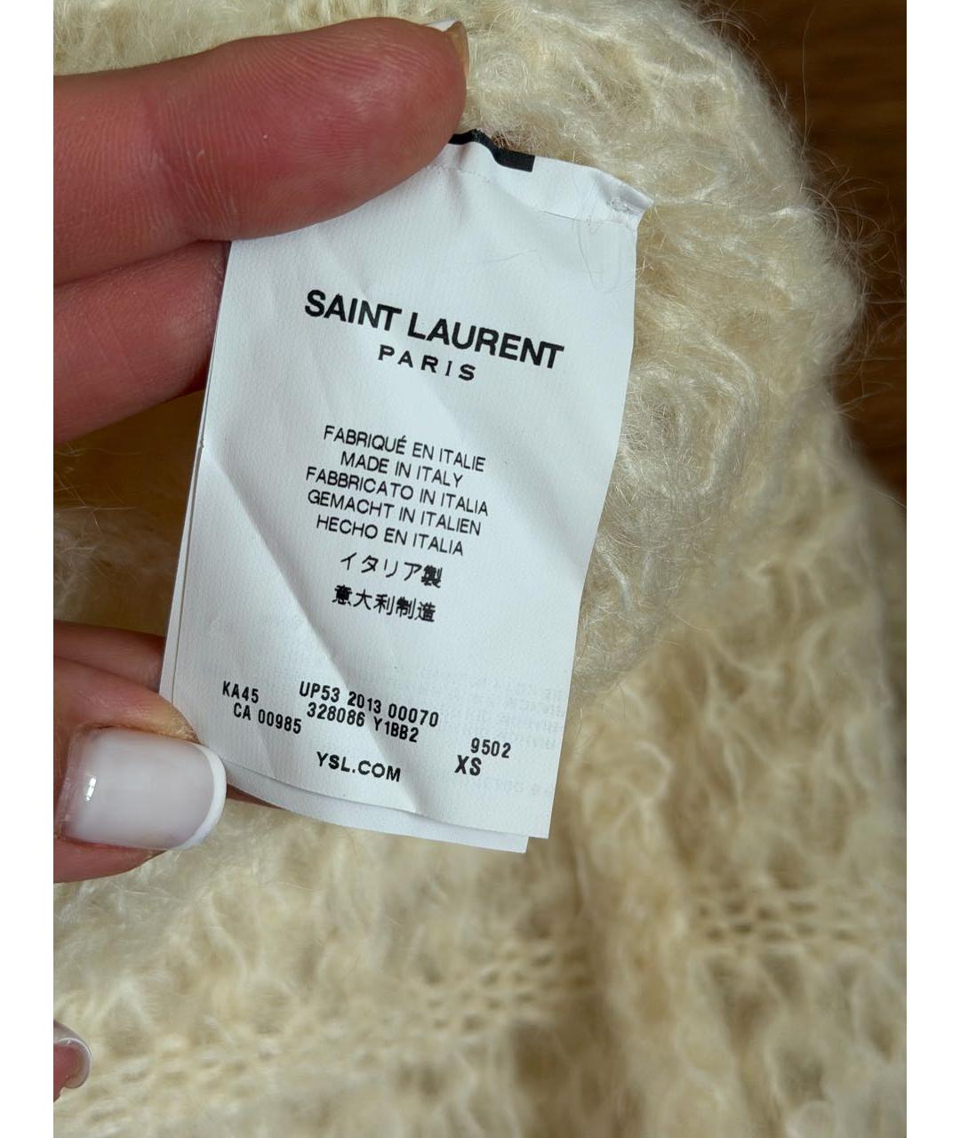 SAINT LAURENT Белый джемпер / свитер, фото 8