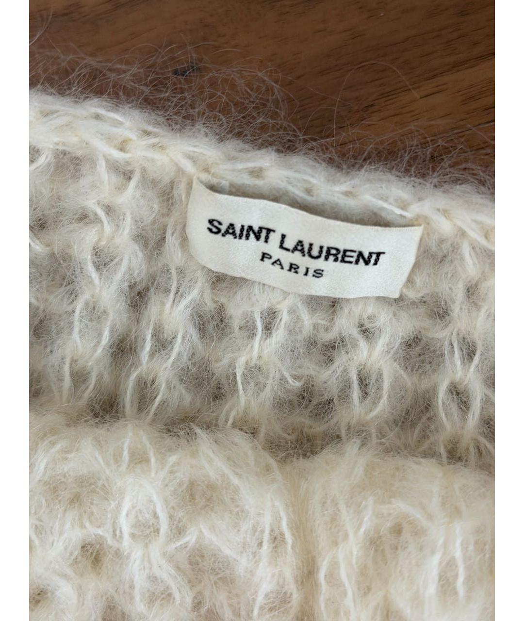 SAINT LAURENT Белый джемпер / свитер, фото 3