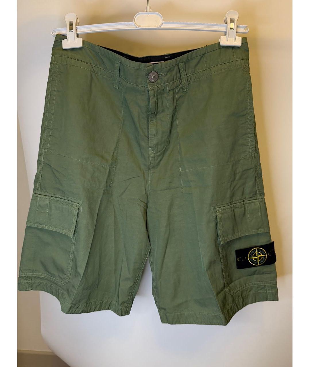 STONE ISLAND Зеленые шорты, фото 3