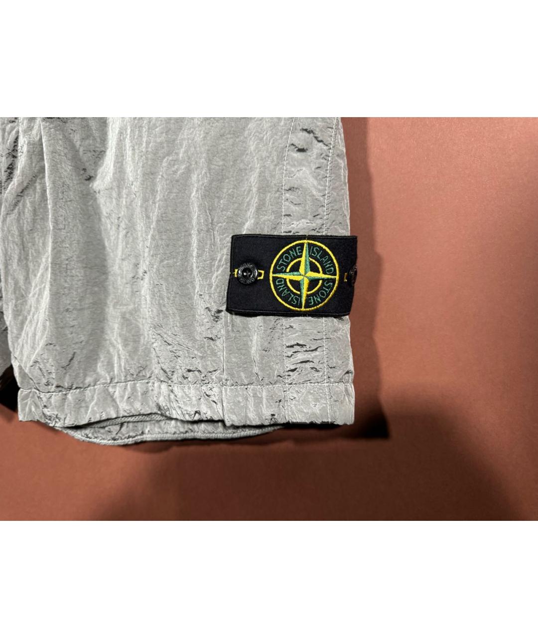 STONE ISLAND Серебряные полиамидовые плавки, фото 3