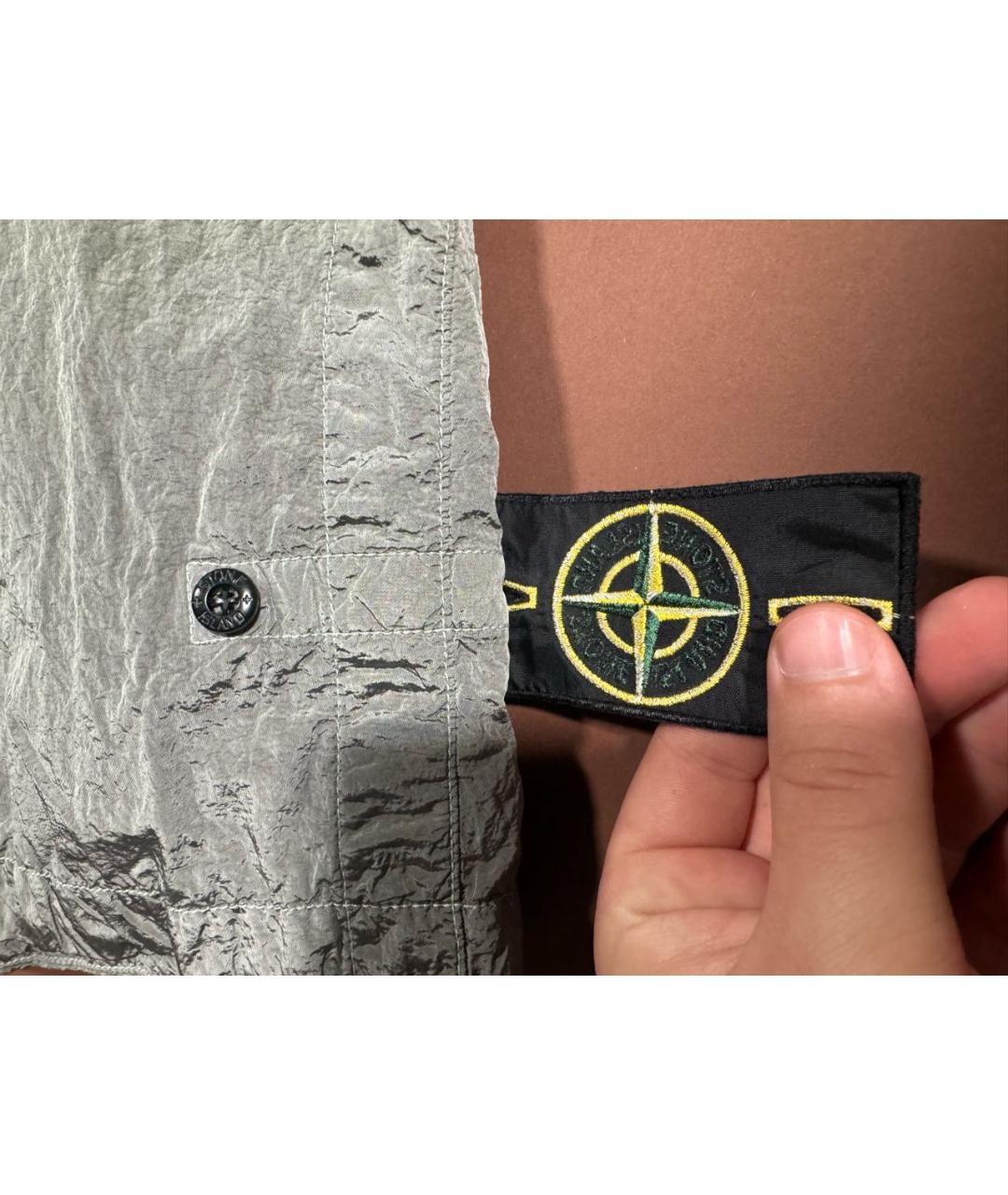 STONE ISLAND Серебряные полиамидовые плавки, фото 8