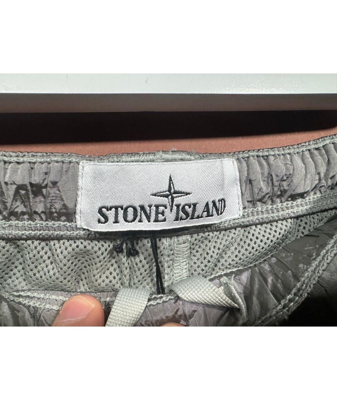 STONE ISLAND Серебряные полиамидовые плавки, фото 5