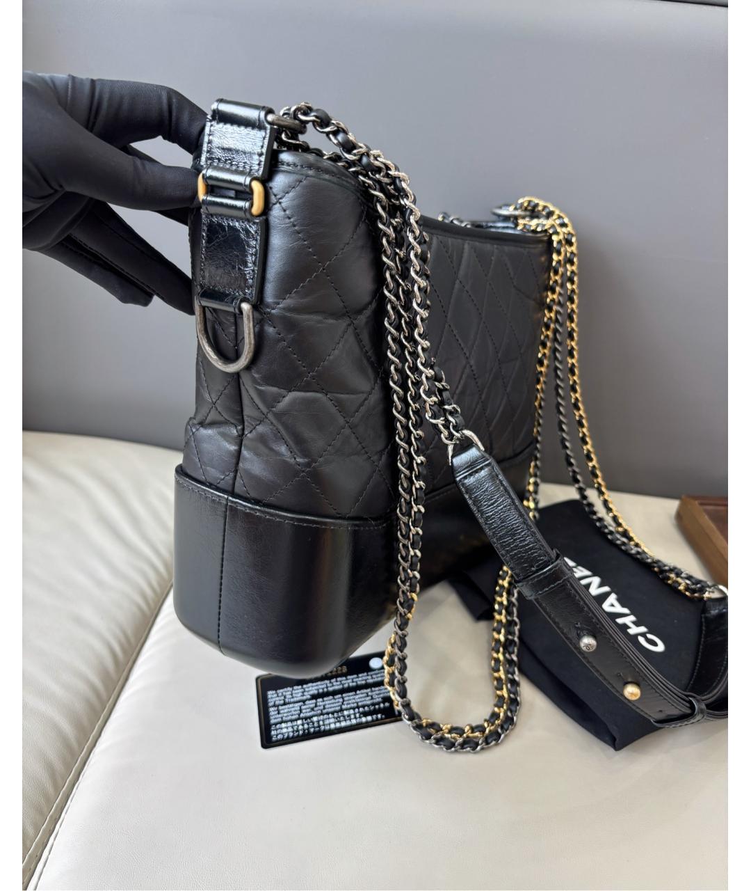 CHANEL Черная кожаная сумка через плечо, фото 4