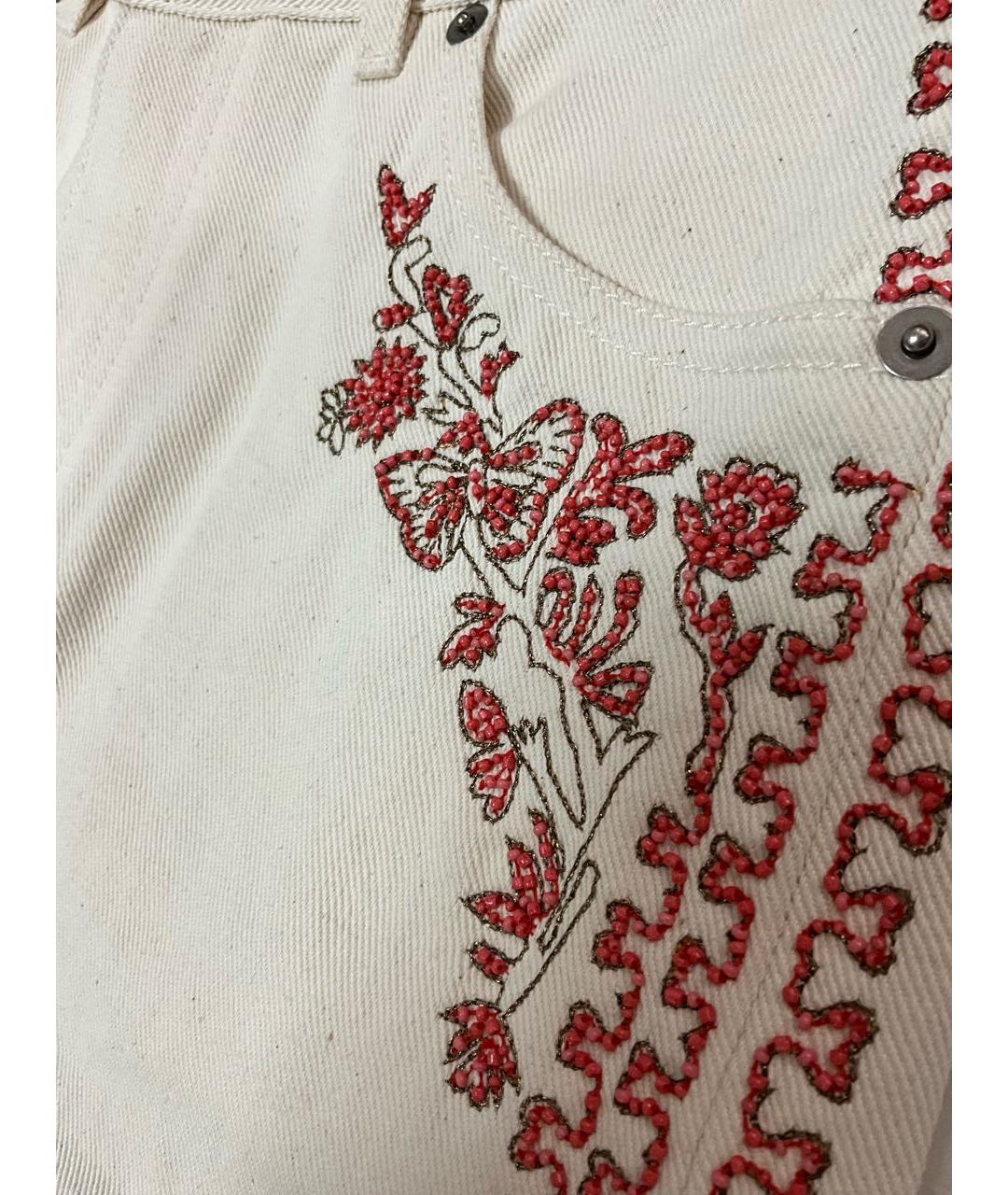 CHRISTIAN DIOR Белые хлопковые прямые джинсы, фото 2