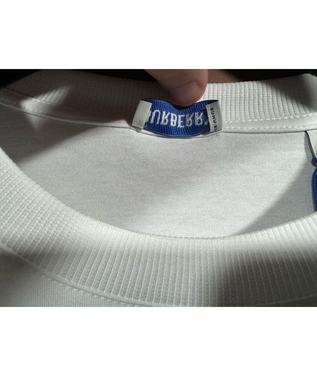 BURBERRY Белая хлопковая футболка, фото 5