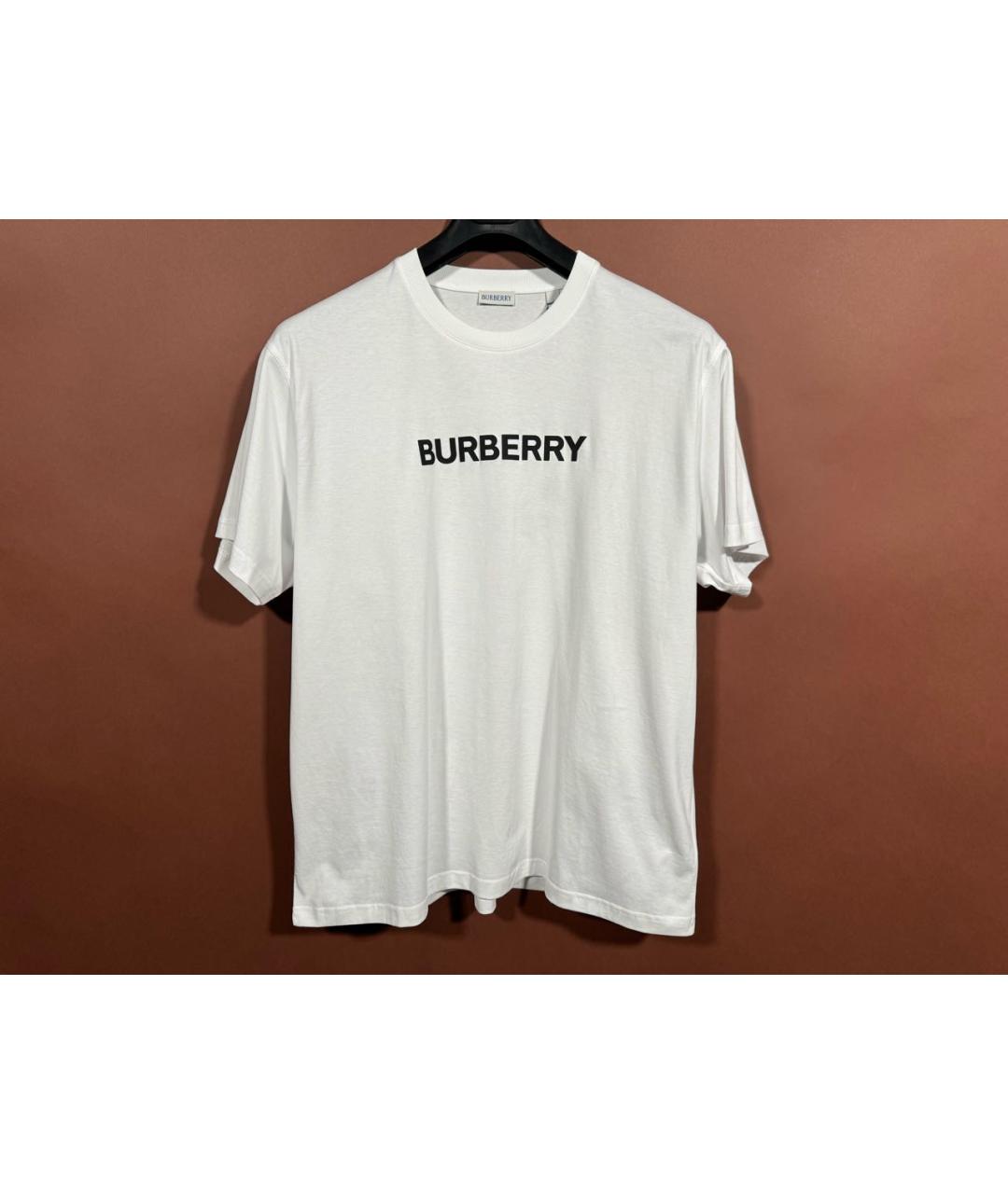 BURBERRY Белая хлопковая футболка, фото 9