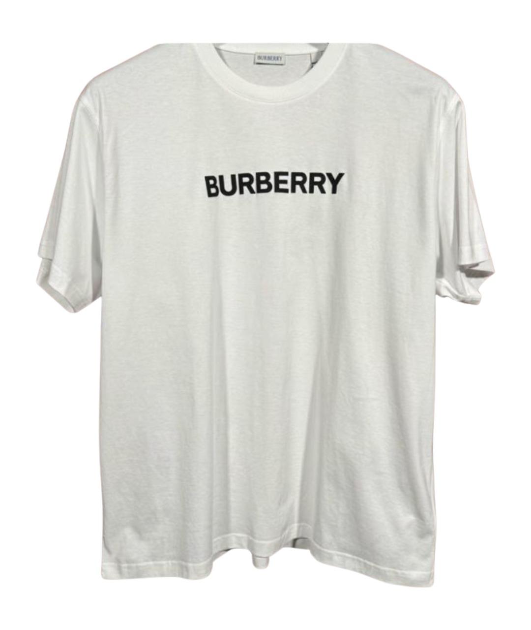 BURBERRY Белая хлопковая футболка, фото 1