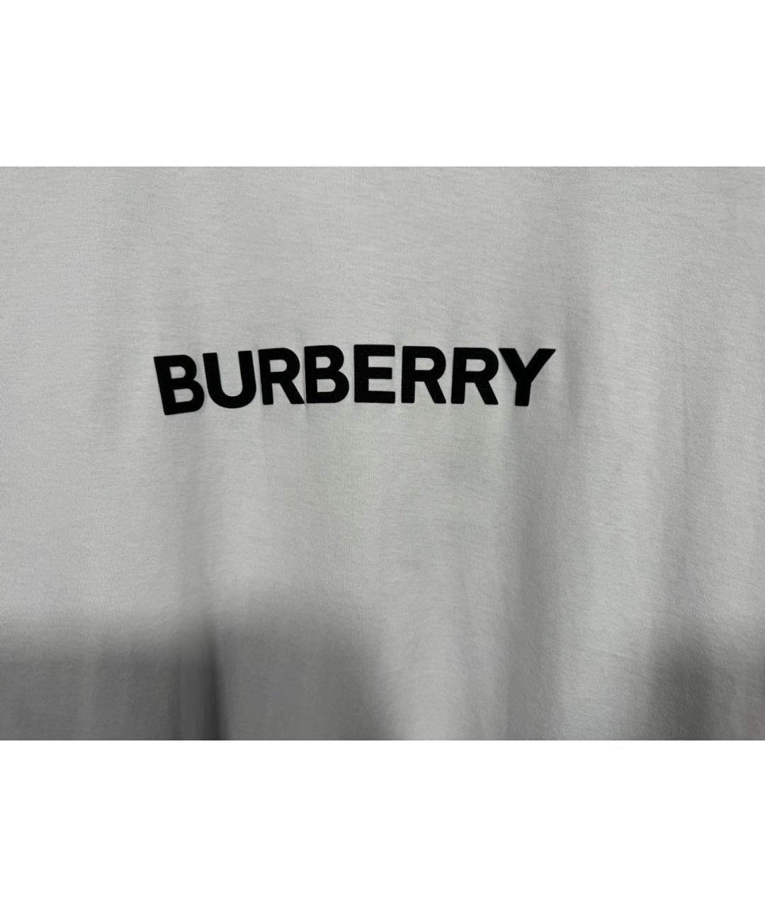 BURBERRY Белая хлопковая футболка, фото 3