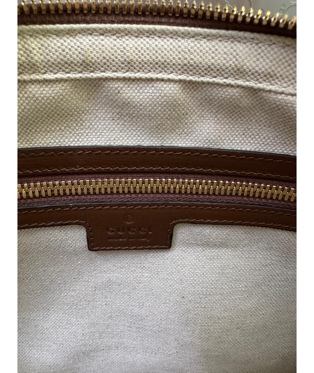 GUCCI Бежевая кожаная сумка на плечо, фото 3