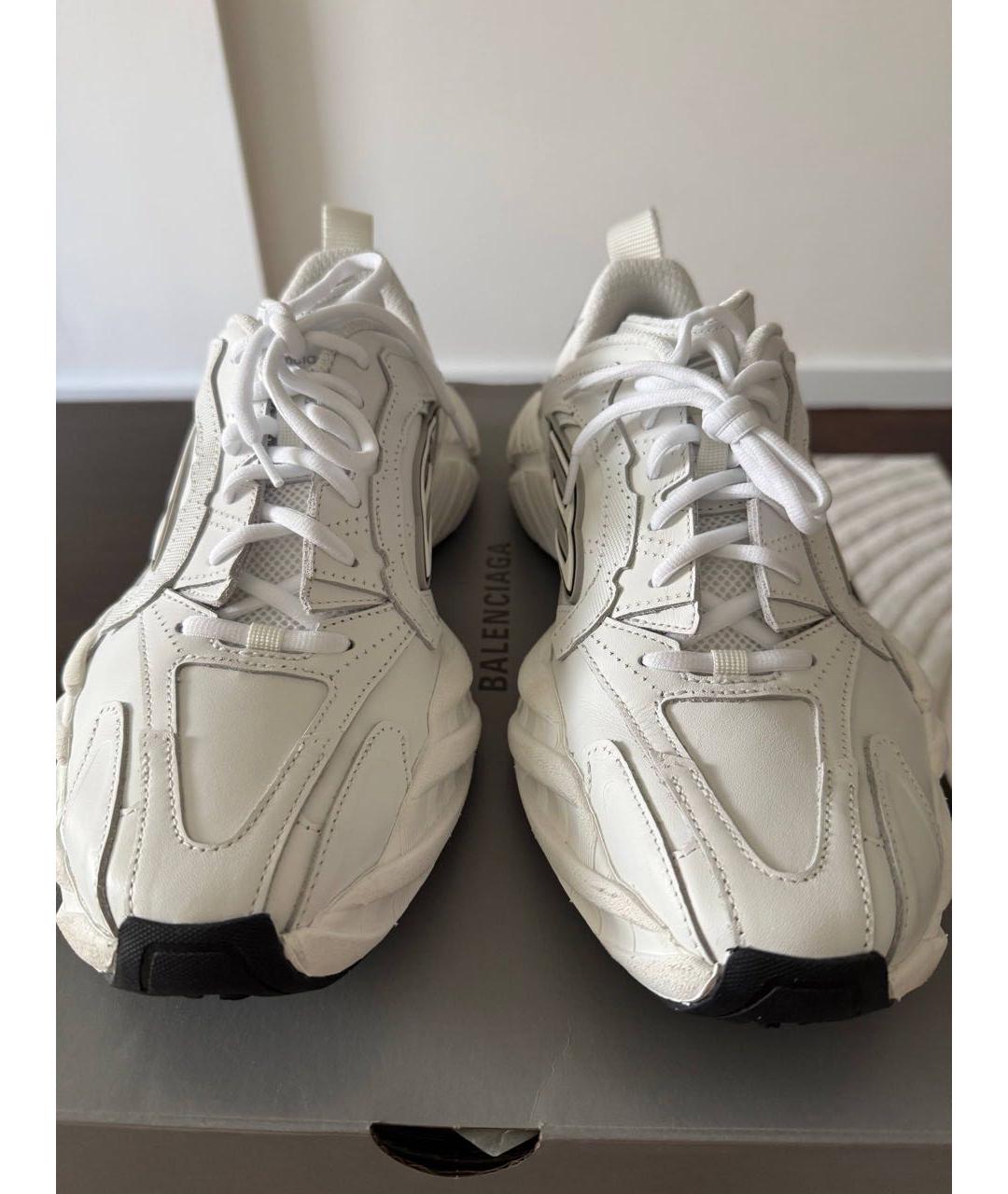 BALENCIAGA Белые кожаные низкие кроссовки / кеды, фото 2