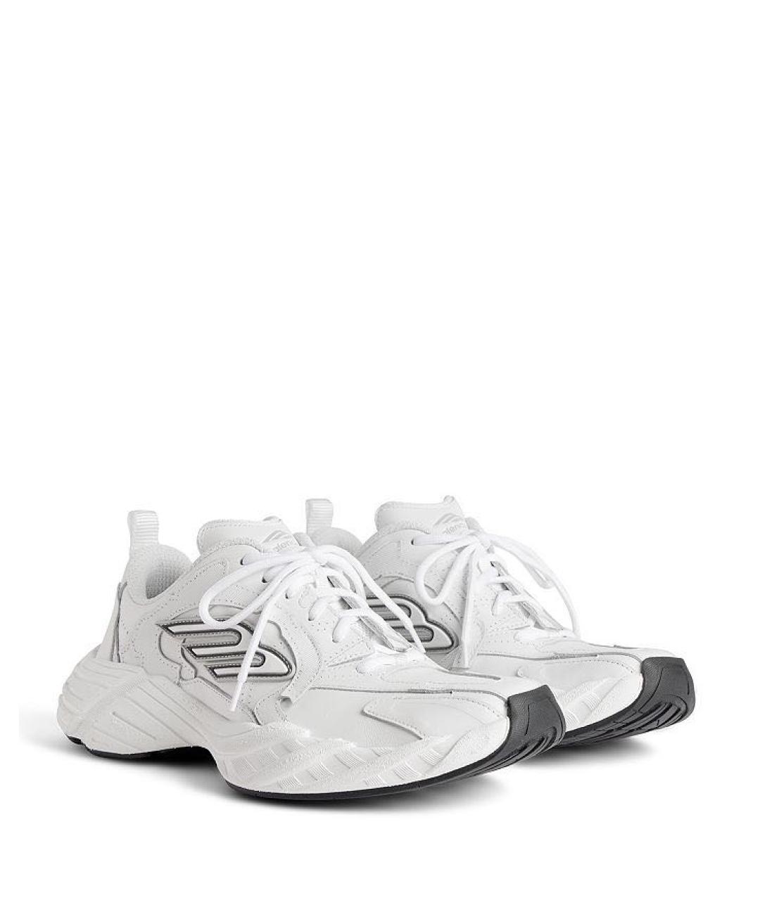 BALENCIAGA Белые кожаные низкие кроссовки / кеды, фото 5