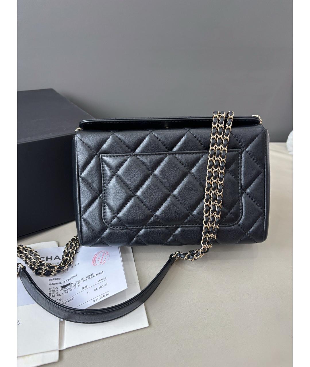CHANEL Черная кожаная сумка через плечо, фото 4