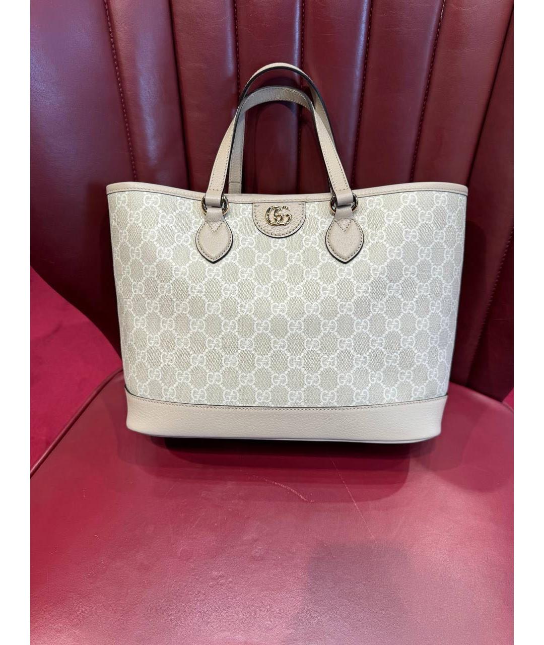 GUCCI Бежевая тканевая сумка через плечо, фото 2